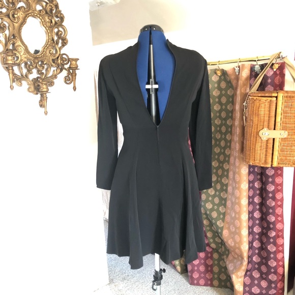 Giorgio Armani long sleeved classic black dress 4 - Picture 2 of 8